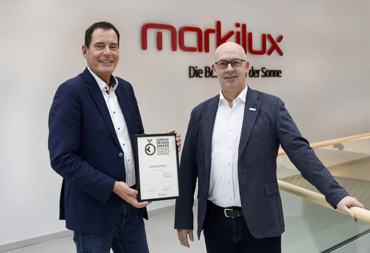 Für ihr klares, minimalistisches Design erhielt die MX-2 von markilux den „German Design Award“ 2022 (© markilux)
