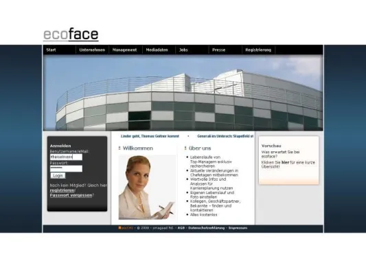 Bild: ecoface mit neuem Webdesign – Werbevermarktung vor dem Start