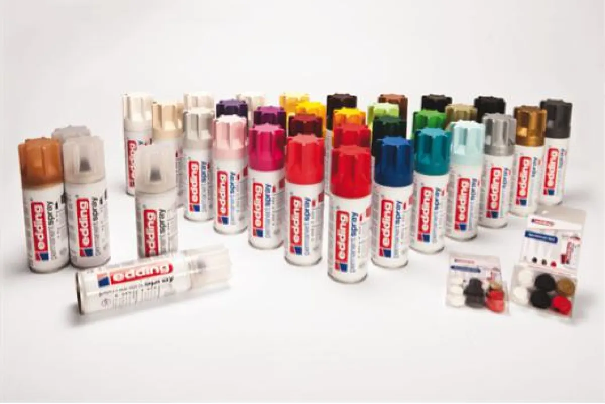 Alle Farben auf einen Blick: Die Kollektion des edding Permanent Sprays