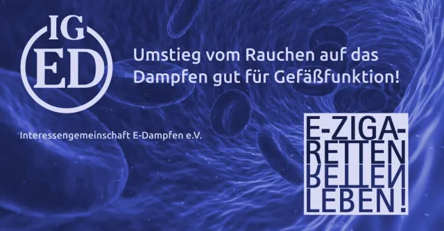 Bild: Verbesserung der Gefäßfunktion durch Umstieg vom Rauchen auf das Dampfen