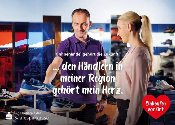 Bild: Saalesparkasse startet Initiative zur Förderung des regionalen Einzelhandels.