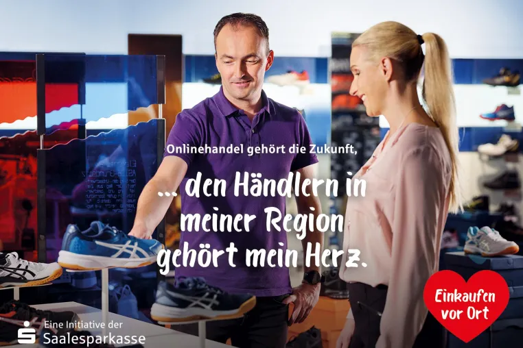 Bild: Saalesparkasse startet Initiative zur Förderung des regionalen Einzelhandels.