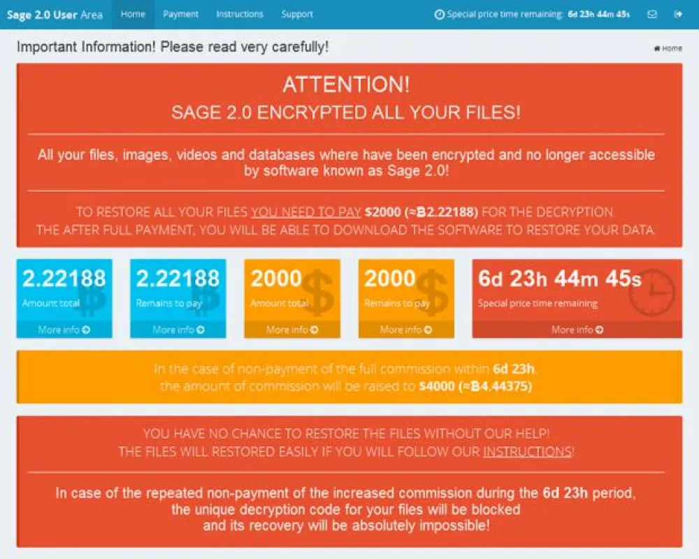Sage Ransomware Version 2.0