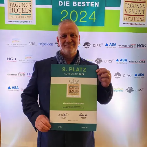 Bild: GenoHotel Forsbach als eines der besten Tagungshotels 2024/2025 in Deutschland ausgezeichnet