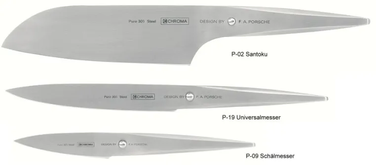 Bild: Chroma Type 301, Design by F.A. Porsche - ungewöhnliche Profimesser auch für Hobbyköche