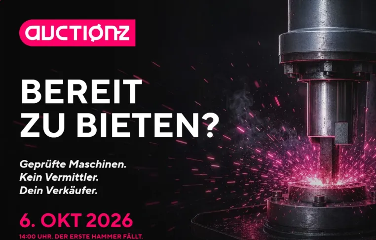 Bild: Kein Vermittler: A-Z Maschinenwelt startet mit auctionz eigene Online-Auktionen für Gebrauchtmaschinen