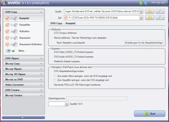 Bild: DVDFab 8.1.8.5 Qt unterstützt Mehrkanal Optionen