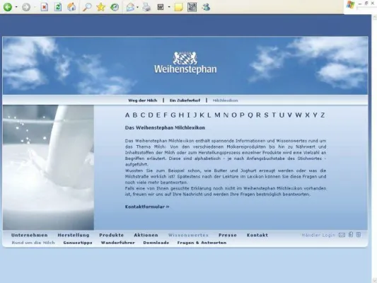 Mehr Information, mehr Service – Staatliche Molkerei Weihenstephan erweitert Internetangebot Bild: Mehr Information, mehr Service – Staatliche Molkerei Weihenstephan erweitert Internetangebot