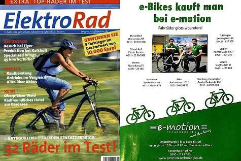 Elektrorad-Magazin bringt die Pedelec und EBike Experten von e-motion Technologies groß raus Bild: Elektrorad-Magazin bringt die Pedelec und EBike Experten von e-motion Technologies groß raus