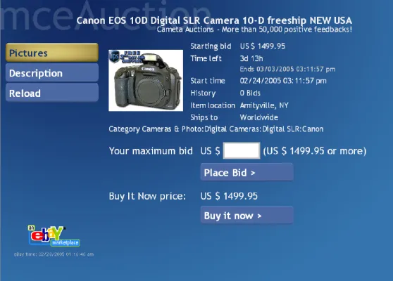 Bild: mceAuction 1.0: eBay auf Ihrem Fernseher