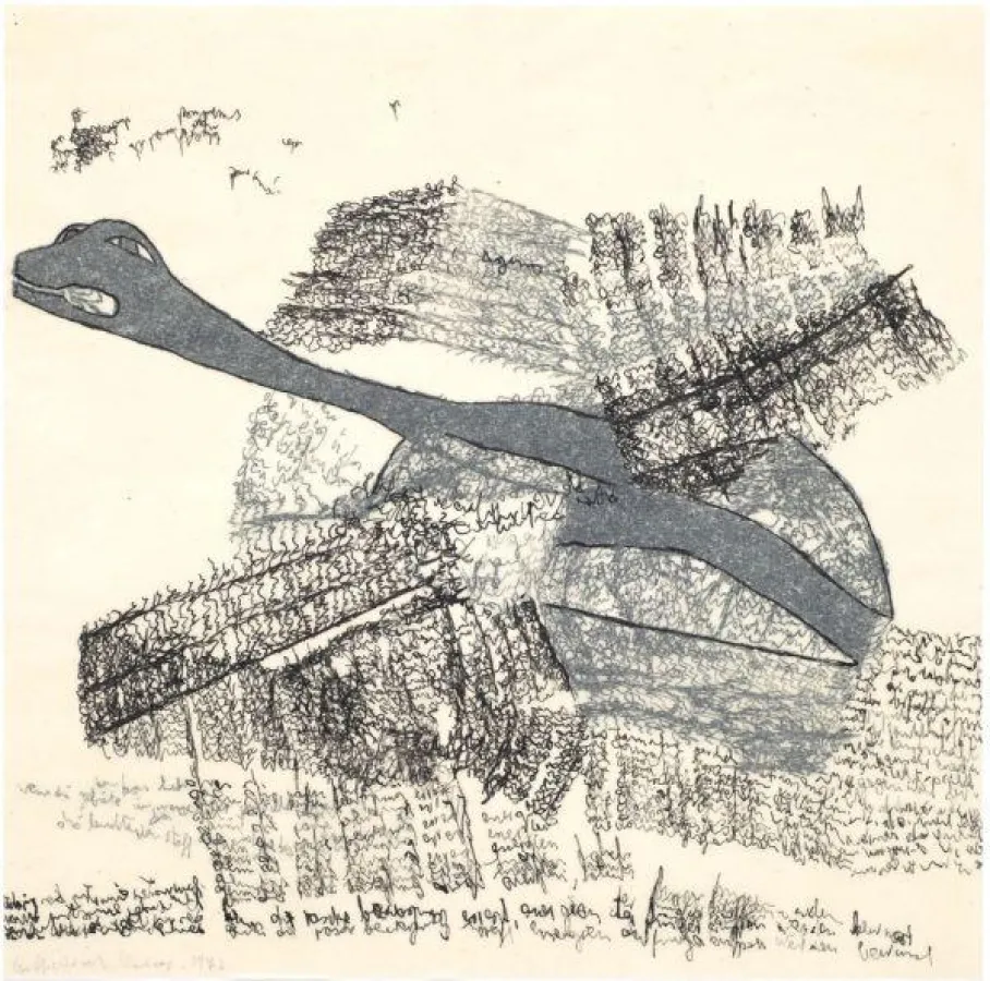 Carlfriedrich Claus, Erkenntnis, 1972 / Stift. Carlfriedrich Claus-Archiv © VG Bild-Kunst / Foto: László Tóth