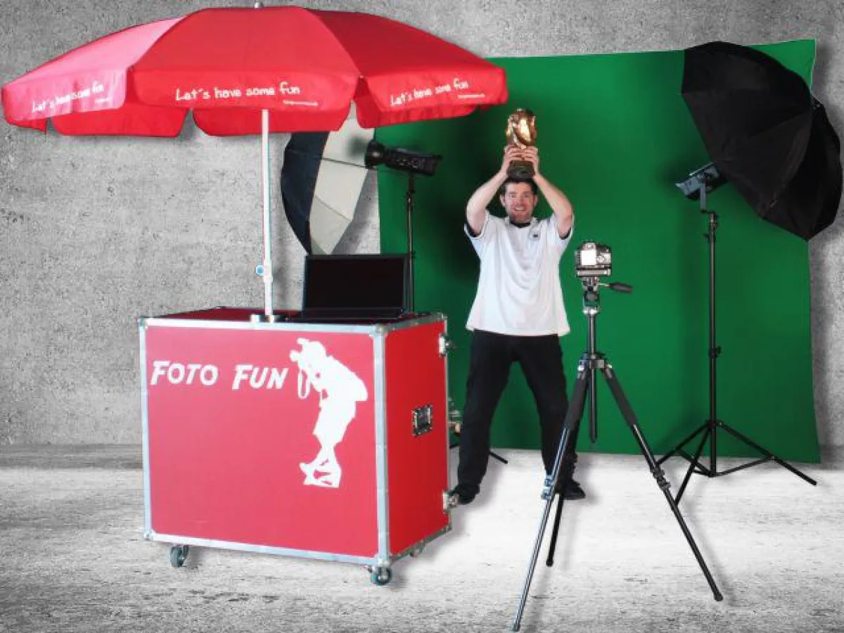 Das mobile Studio der Fußball Foto Fun Aktion