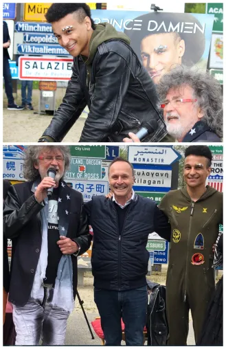 Bild: Michael Ruckle ermöglicht Prince Damien besondere Ehrung im Fernwehpark Signs of Fame
