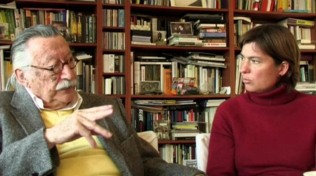 Prof. Dr. hc. mult. Joseph Weizenbaum im Gespräch mit seiner jüngsten Tochter, Naomi, die heute in Potsdam lebt.