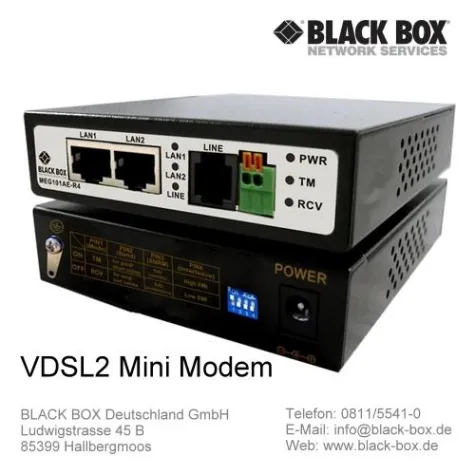 VDSL2 Modem von Black Box ertüchtigt Telefonleitungen zu hohen Datenübertragungsraten Bild: VDSL2 Modem von Black Box ertüchtigt Telefonleitungen zu hohen Datenübertragungsraten