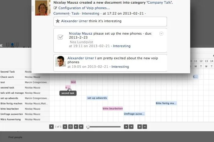 Aufgabenplaner über Ad-Hoc Tasks im Social Intranet Bild: Aufgabenplaner über Ad-Hoc Tasks im Social Intranet