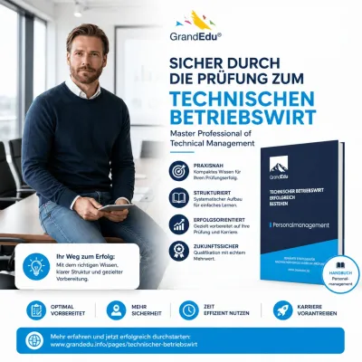 Bild: icher durch die Prüfung zum Technischen Betriebswirt: GrandEdu veröffentlicht Handbuch "Personalmanagement"