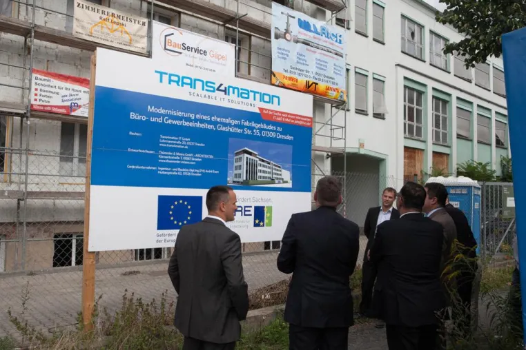 Besuch von FDP-Generalsekretär Patrick Döring am zukünftigen Standort der Trans4mation IT GmbH Bild: Besuch von FDP-Generalsekretär Patrick Döring am zukünftigen Standort der Trans4mation IT GmbH