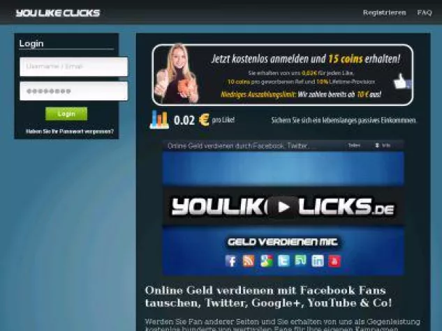 Bild: YouLikeClick: Mit Facebook Fans echtes Geld verdienen