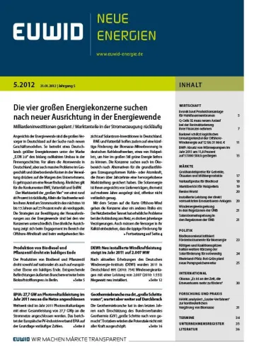 Bild: E.ON, RWE, Vattenfall und EnBW suchen neue Ausrichtung in der Energiewende – EUWID NE 5/2012 erschienen