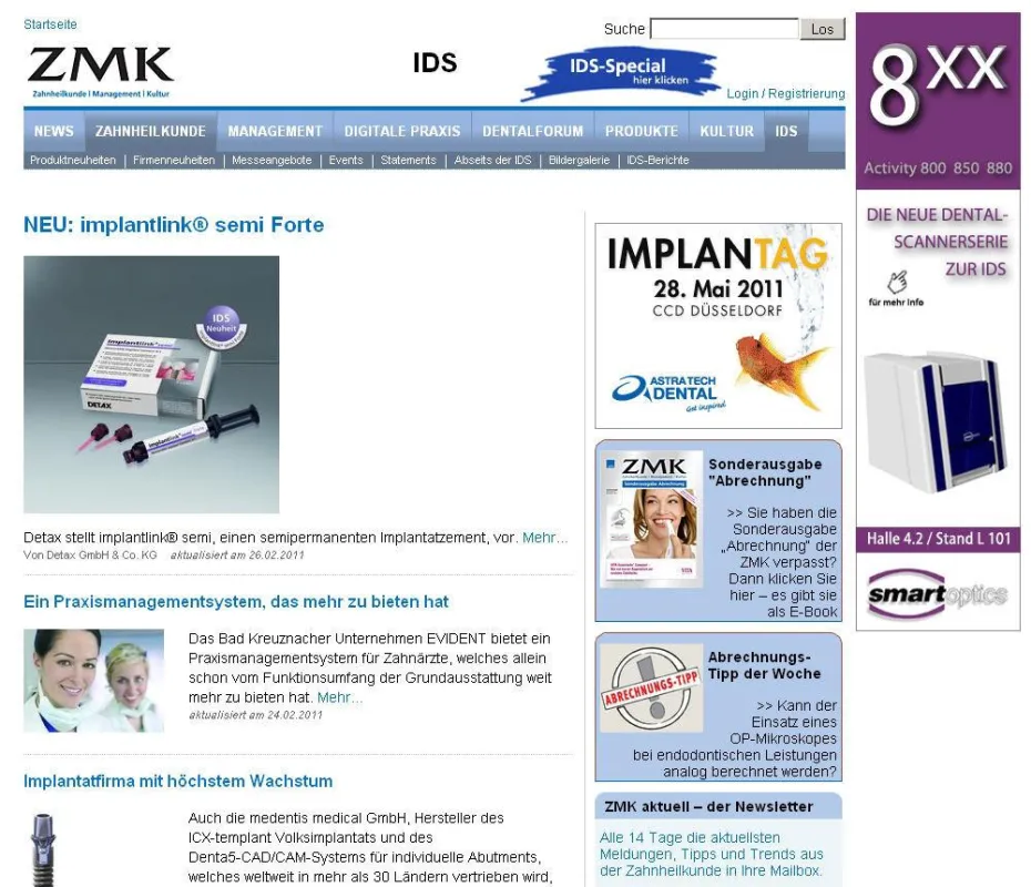 Das Zeitschriftenportal www.zmk-aktuell.de