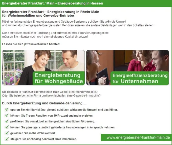Bild: Energieberatung Frankfurt: Qualifizierte Berater klären Hausbesitzer vor Ort auf