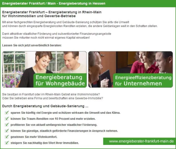 Energieberatung Frankfurt: Qualifizierte Berater klären Hausbesitzer vor Ort auf Bild: Energieberatung Frankfurt: Qualifizierte Berater klären Hausbesitzer vor Ort auf