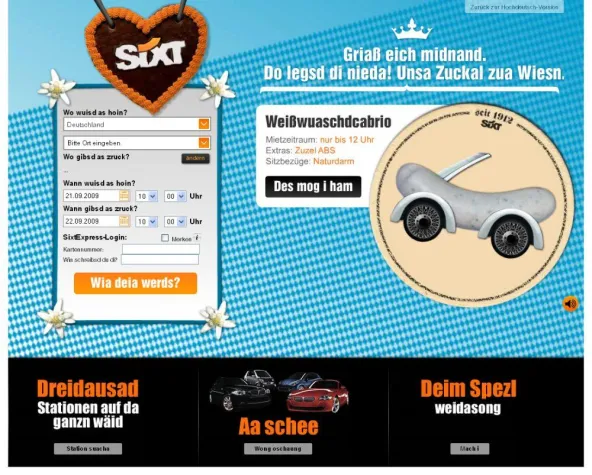 Bild: Sixt-Kunden erleben weißblaues Wunder im Internet