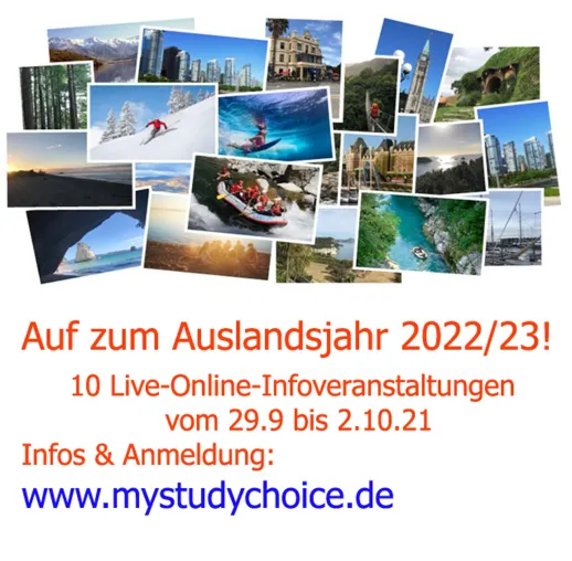 Auf zum Auslandsjahr 2022/23! Live-Online-Veranstaltungen mit Schulen aus Kanada, Neuseeland und Australien Bild: Auf zum Auslandsjahr 2022/23! Live-Online-Veranstaltungen mit Schulen aus Kanada, Neuseeland und Australien