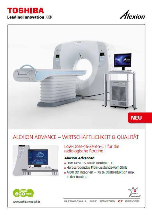Der neue TOSHIBA Computer-Tomograph 'Alexion Advance'