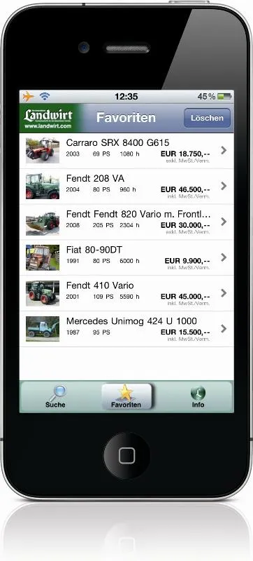 Über 30.000 gebrauchte Traktoren und landwirtschaftliche Geräte am iPhone finden