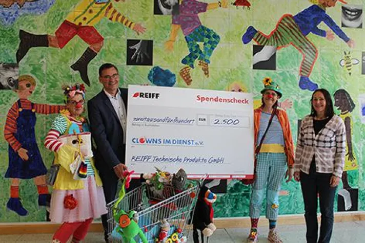 Reiff Technische Produkte unterstützt „Clowns im Dienst“ Bild: Reiff Technische Produkte unterstützt „Clowns im Dienst“