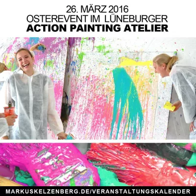 Bild: Action Painting zu Ostern: Farbe werfen statt Eier bemalen