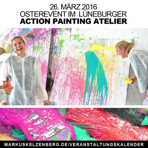 Action Painting zu Ostern: Farbe werfen statt Eier bemalen Bild: Action Painting zu Ostern: Farbe werfen statt Eier bemalen