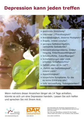 Bild: Deutsche DepressionsLiga will mehr Betroffene in Behandlung bringen