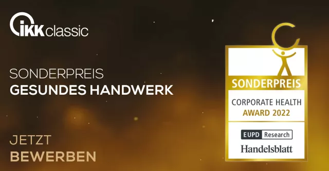 Bild: Bewerbungsstart für Sonderpreis „Gesundes Handwerk“ beim Corporate Health Award 2022