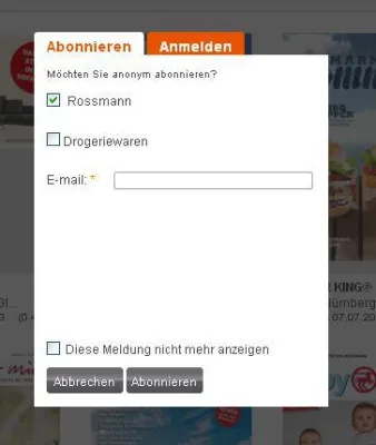Bild: Mit dem Email Abo auf Wunschwerbung.de keine Prospekte mehr versäumen