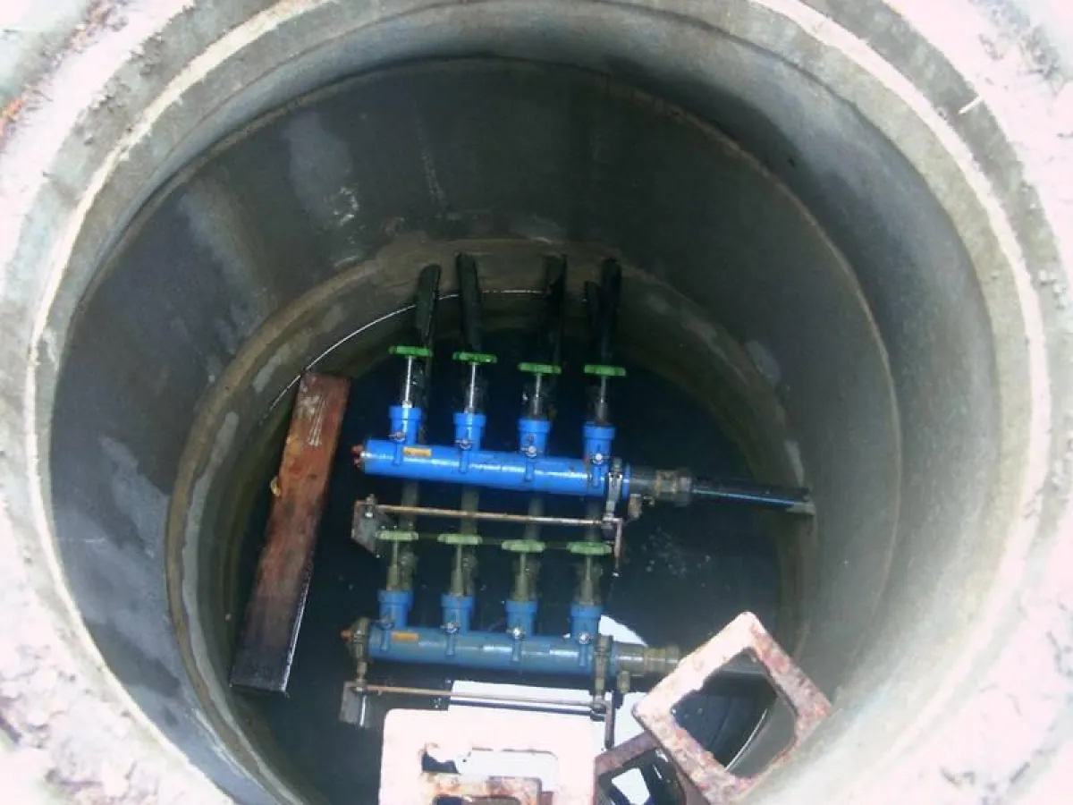 Erdsondenverteilung im Schacht (Quelle: Stoltenberg Energie GmbH)