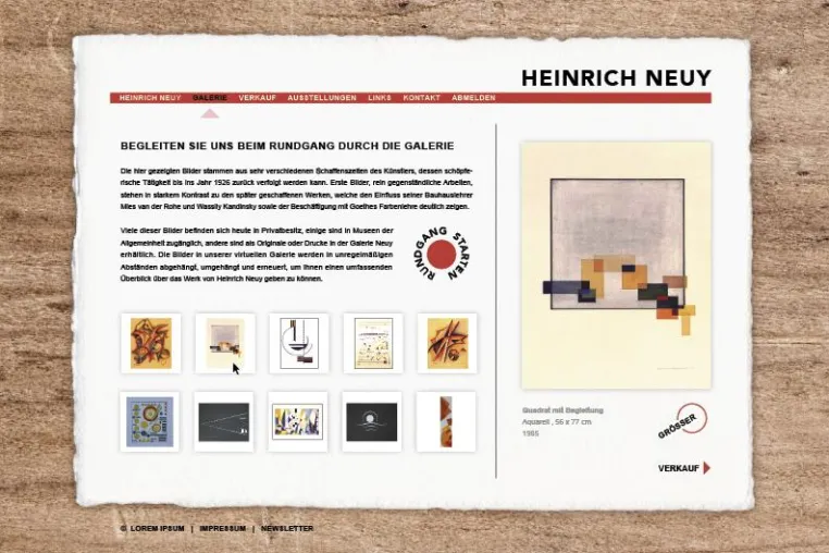 Bild: Neuer Onlineshop des Bauhaukünstlers Heinrich Neuy