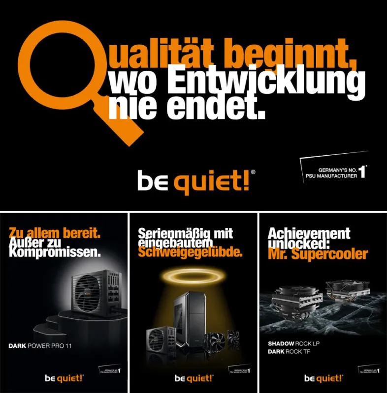 Einige neue be quiet! Kampagnen-Motive