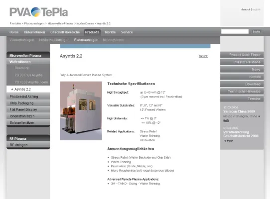 Mister BK Industries realisiert neuen Internetauftritt der PVA TePla AG Bild: Mister BK Industries realisiert neuen Internetauftritt der PVA TePla AG