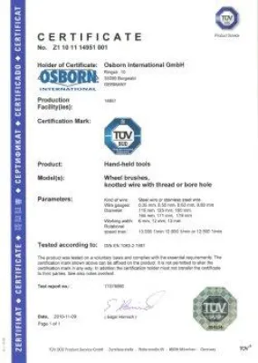 Bild: Mit Osborn auf Nummer sicher gehen - 260 Osborn Produkte jetzt TÜV SÜD-zertifiziert