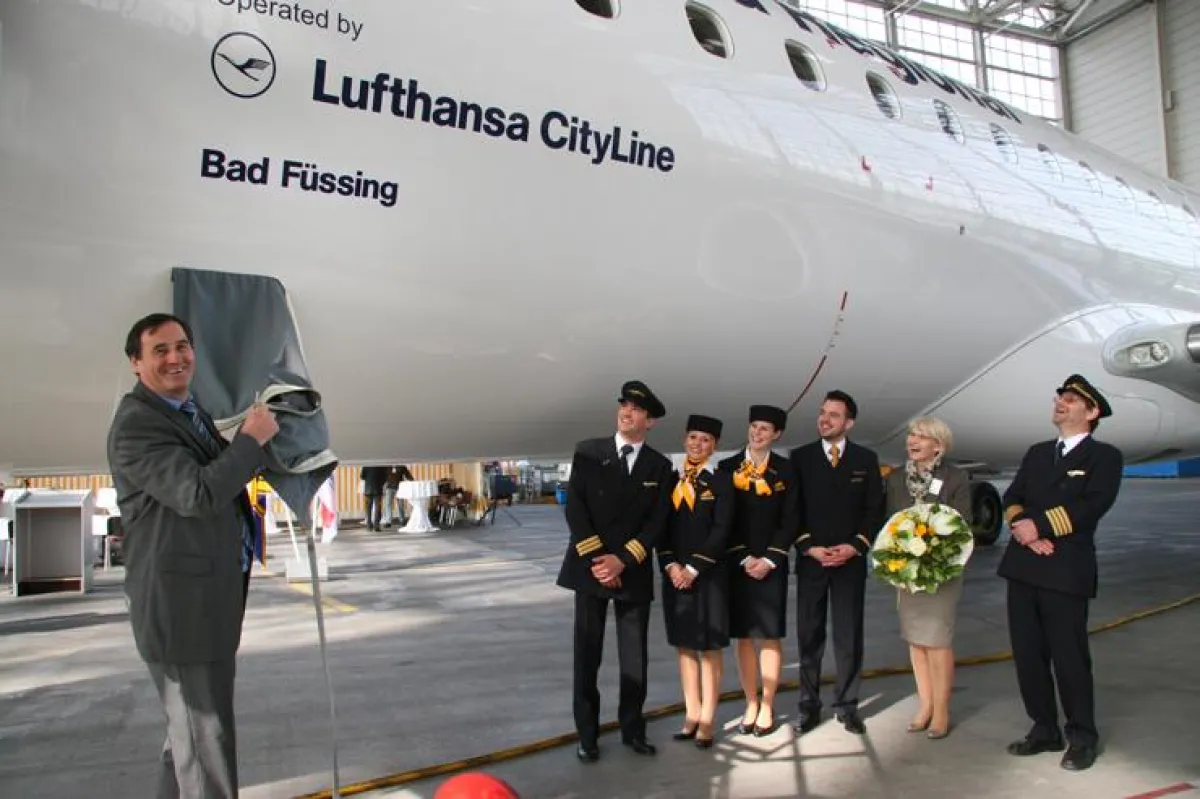 Ein Lufthansa CityLine-Jet trägt den Namen von Bad Füssing jetzt durch ganz Europa