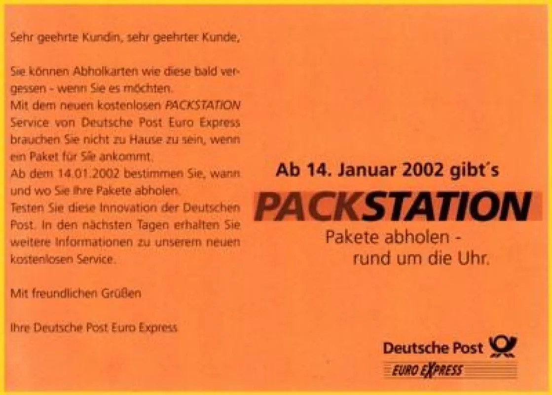 So fing alles an - mit einer Postwurfsendung wurde in Mainz auf die neue Packstation hingewiesen