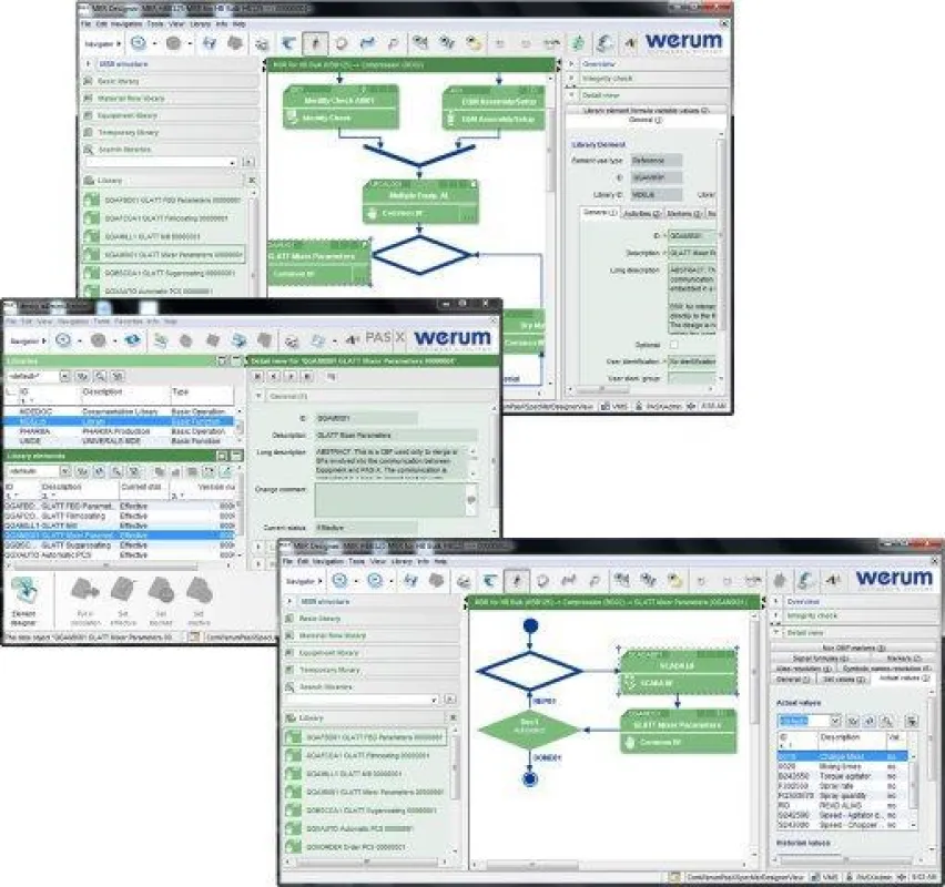 Screenshot: Verwendung von PAS-X MBR Design-Elementen, Quelle: Werum Software & Systems AG