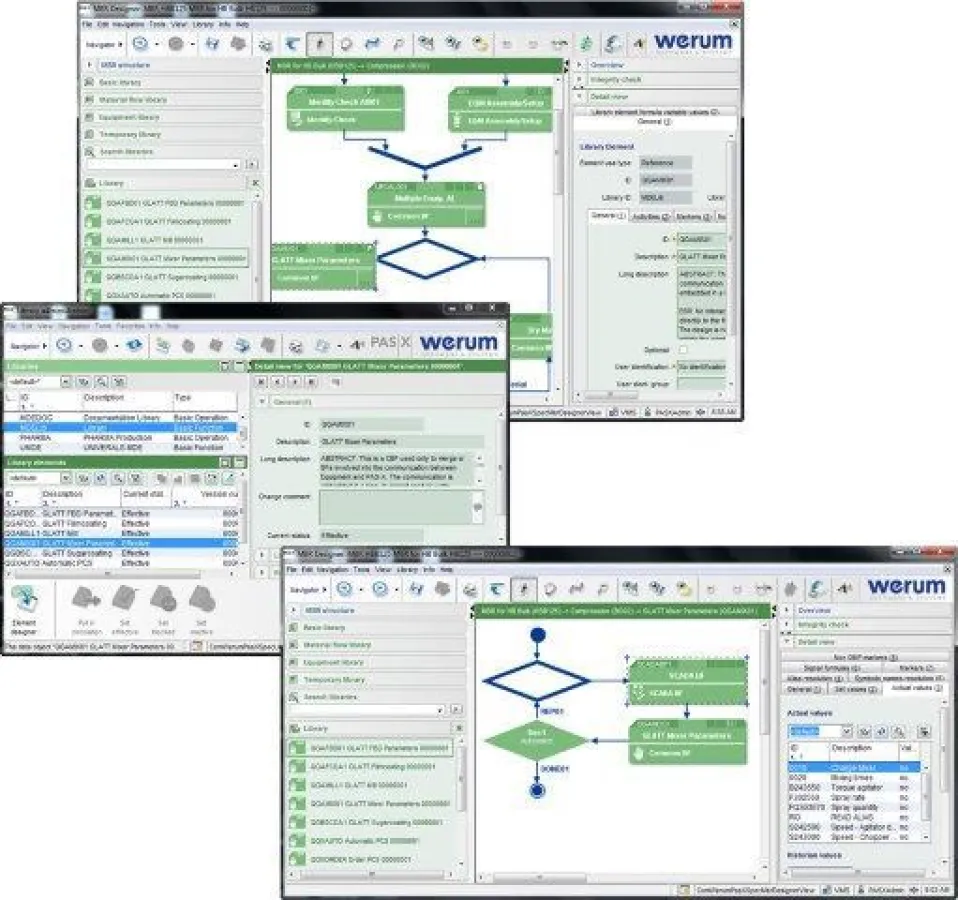 Screenshot: Verwendung von PAS-X MBR Design-Elementen, Quelle: Werum Software & Systems AG