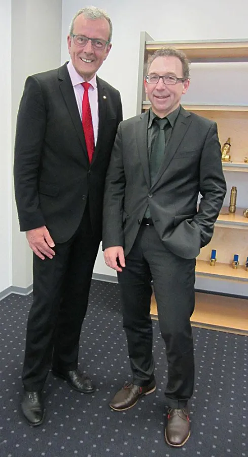 (v.l.: Herbert Schulte, BVMW Landesgeschäftsführung NRW Jürgen Christian Schütz, Geschäftsführer BEU