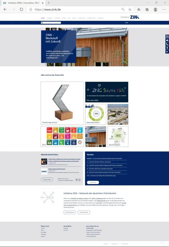 Die neue Internetseite der Initiative ZINK – www.zink.de