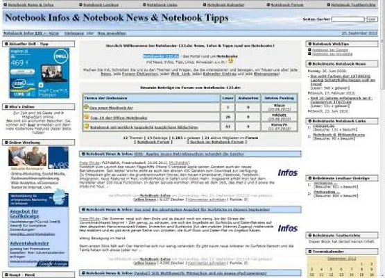 Bild: NotebookPortal Notebooks-123.de nach Relaunch mit neuen Features
