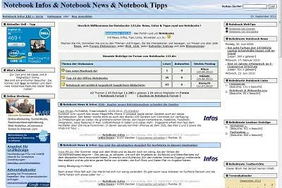 Bild: NotebookPortal Notebooks-123.de nach Relaunch mit neuen Features